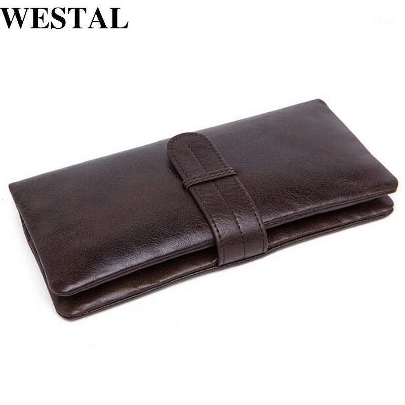 

Wholesale- WESTAL Genuine Leather Men Wallets Leather Fashion Man Long Wallet Men's Coin Purse Male Casual Clutch Bag Hand Bag Wallet 60181, 6018f4coffee