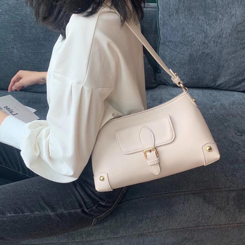 

French Women's Underarm Bag 2021 New Fashion All-macth Single Shoulder Phone Pack Casual Pu Small Bag E067, Black