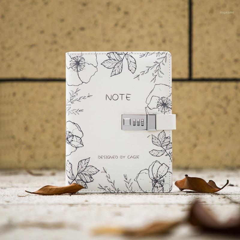 

A5 Notebook with Lock Binder Notepad Spiral Journal 6 Rings Diary Note Book Line Gird Agenda Daily Planner Organizer Handbook1