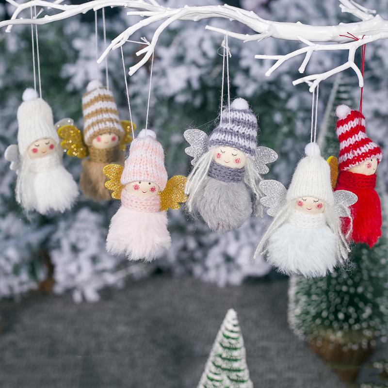 

Cute Plush Angel Girl Christmas Tree Decoration Pendant Kawaii Wool Doll Christmas Decorations For Home Ornament navidad Gifts