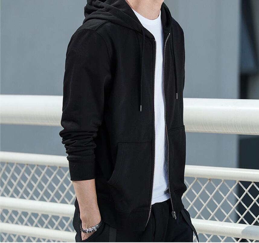 

2021 New Sleeve Fashion Mens Hoodies Hip Hop Sweatshirt Men's Hooded Tracksuit Male Autumn Winter Fleece Hoody C5KM, Black
