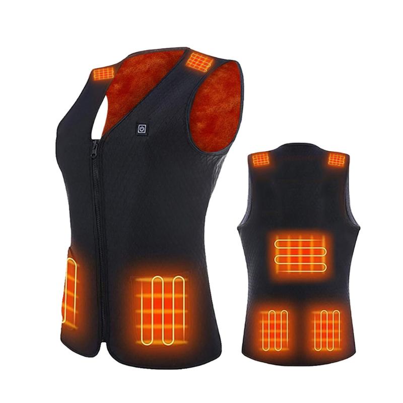 

Outdoor 7 Areas Heated Vest Jacket USB Unisex Winter Electrically Heated Sleeveless Jacket Fishing Hunting Waistcoat Hiking Vest