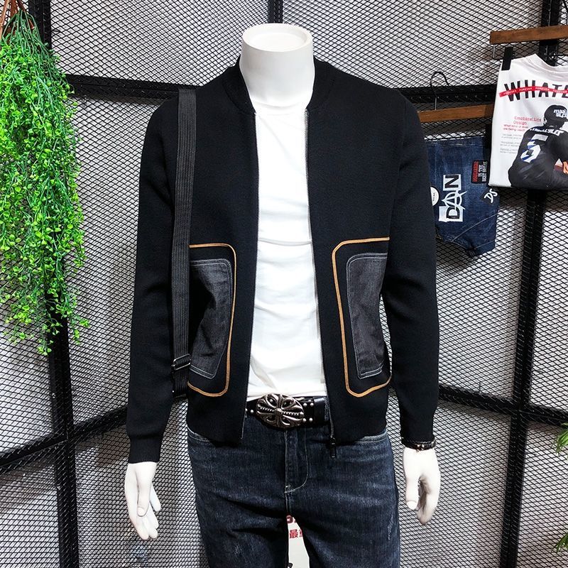 

2021 Blouse Autumn New Men's Knitted Cardigan Fashion Sweater YMXE, Xxl