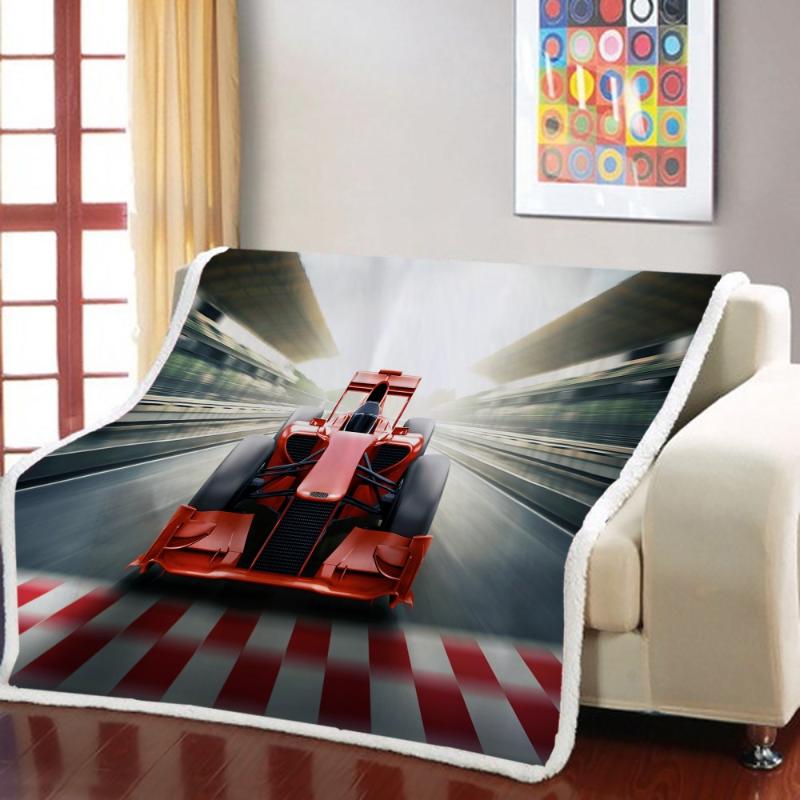 

New Race Car Tire Crawler Printed Blanket Bedroom Decoration Plus Fleece Blanket 3D Printed Cardin Bedroom
