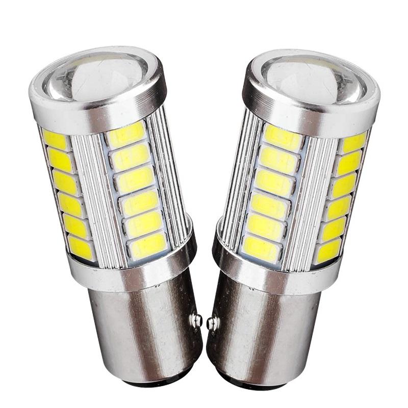 

2PCS 1157 BAY15D P21/5W 33 SMD 5630 LED Car Rear Brake Lights Tail Lamps 33SMD 5730 LED Auto Daytime Running Bulbs Red White, As pic