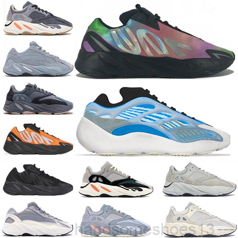 

Top Quality Kanye West Casual Shoes 700 Wave Runner Inertia Reflective Tephra Solid Grey Utility Black Men Women Sport Sneakers With H-2W