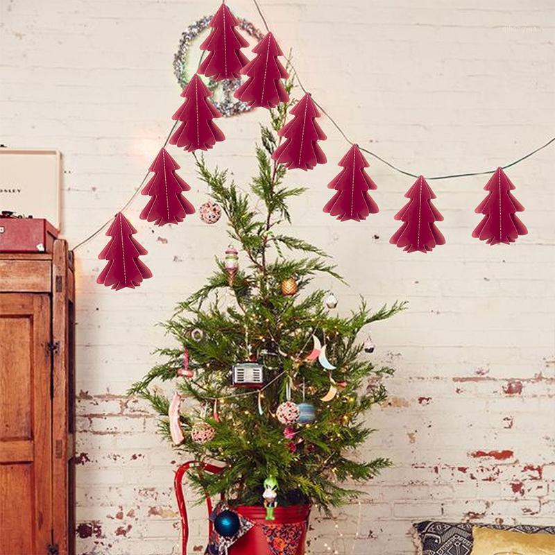 

Christmas Decoration Tree Paper String Pull Flower Hanging Flag For Xmas Home Party Merry Christmas New year Decor Gifts1