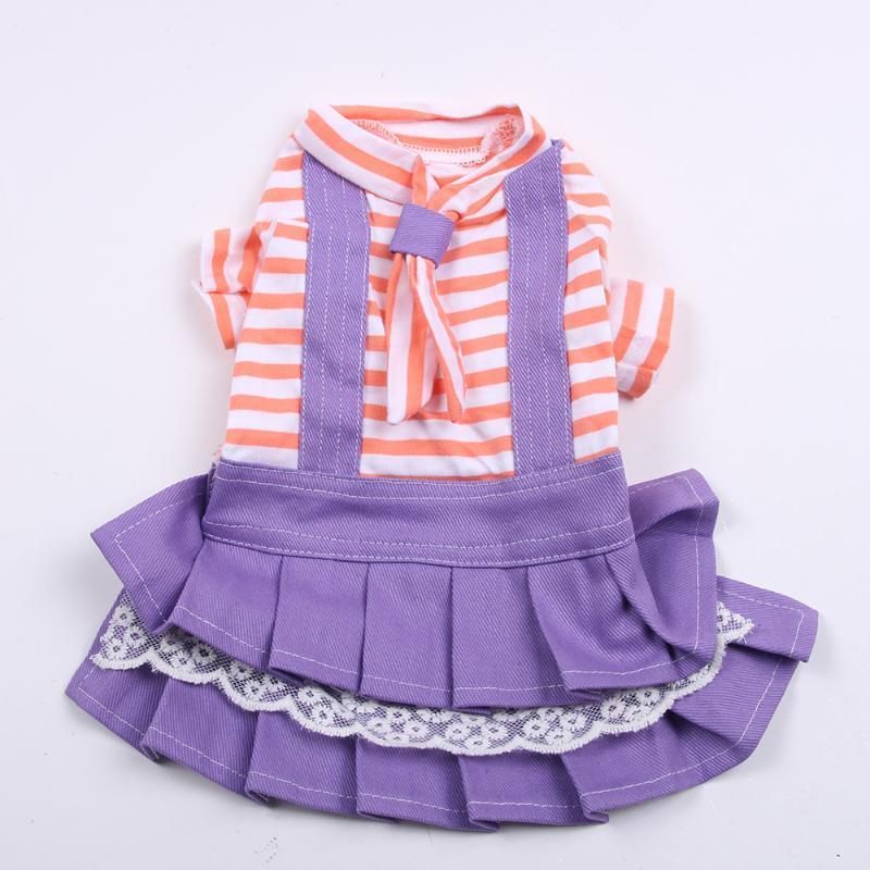 

Dog Cat Dress Striped Dress Pet Puppy Strap Skirt Spring/Summer Clothes Apparel 2 Colours 5 Sizes1, Purple