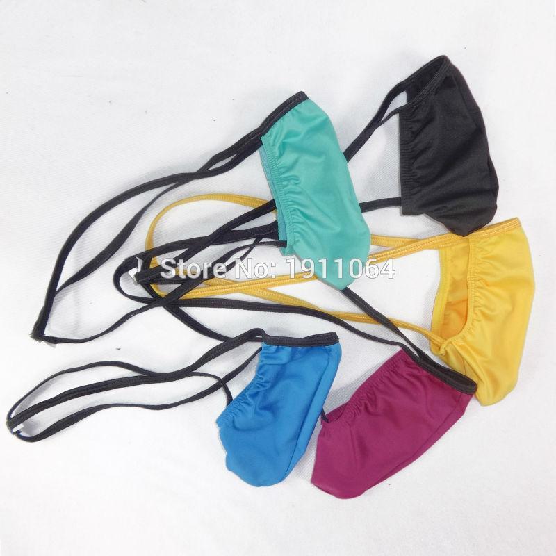 

Mens Micro Pouch Thong Sexy Soft Mini string pouch G521B1, Yellow