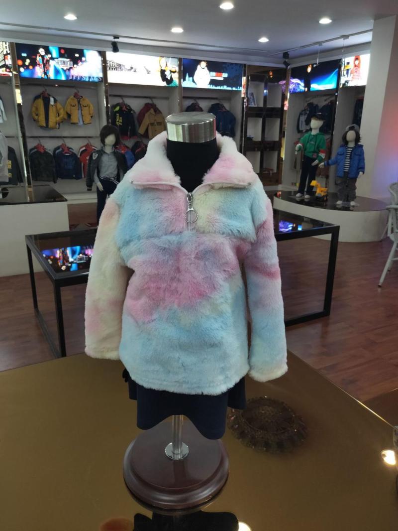 

New Autumn Winter Baby Girls Clothes Fashion Gradient Rainbow Fleece Jackets Plush Warm Casual Baby Coats Children Kids Outfits, Purple