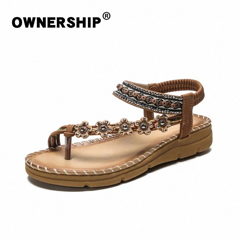 

Women Sandals Woman 2020 Summer Bohemia Flip Flop Ladies Elastic Band Platform Female Enthnic Flower Shoes Casual Footwear #hd0g, Black