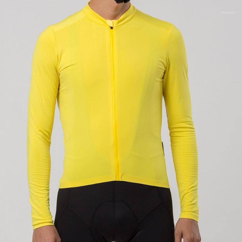 

SPEXCEL All New Pro team aero thermal fleece cyclling jersey long sleeve winter Lycra Brushing Seamless cycling jersey1, Yellow