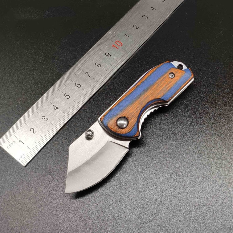 

Hot Sales Sharp Blade Mini Folding Knife Wood Handle Pocket Camping Knife Multi Fuction Keychain Rescue Hunting Knife Outdoor EDC Tool