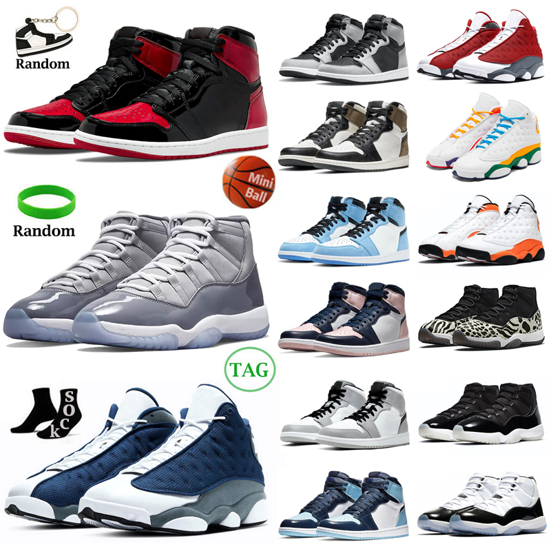 

Jumpman 1s Basketball shoes 1 bred patent bordeaux 11 11s cool grey animal instinct Dark Mocha 13s red Flint black cat men women sneakers, Shown