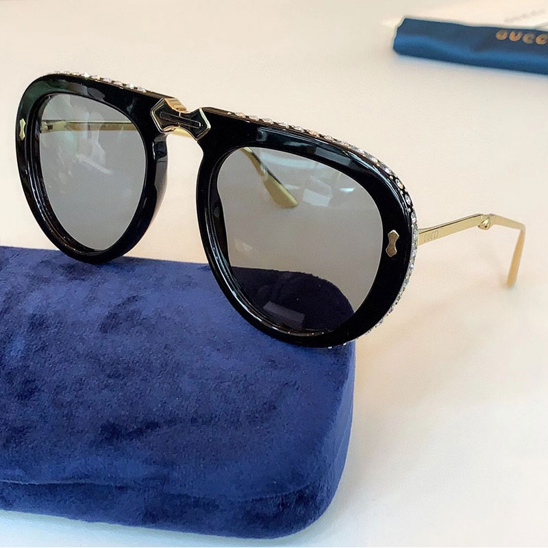 

Top quality folding sunglasses 0307S fashion sunglasses acetate frame with diamond autumn and winter avant-garde fashion style UV400 protect