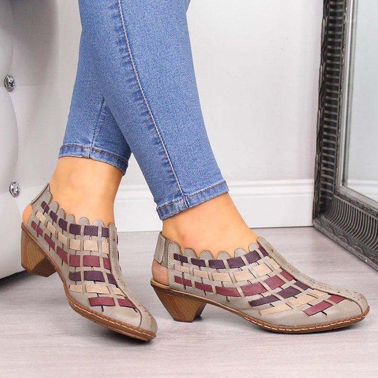 

Sandals spring new pointed shoes braided sets of feet color matching women's shoes fashionable and versatile personality hot1, Beige