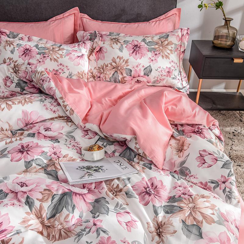 

13372 60S Egyptian Cotton Jacquard Bedding Set 4 Pcs Queen King Size Duvet Cover Bedsheet Pillowcase Set Home Textile