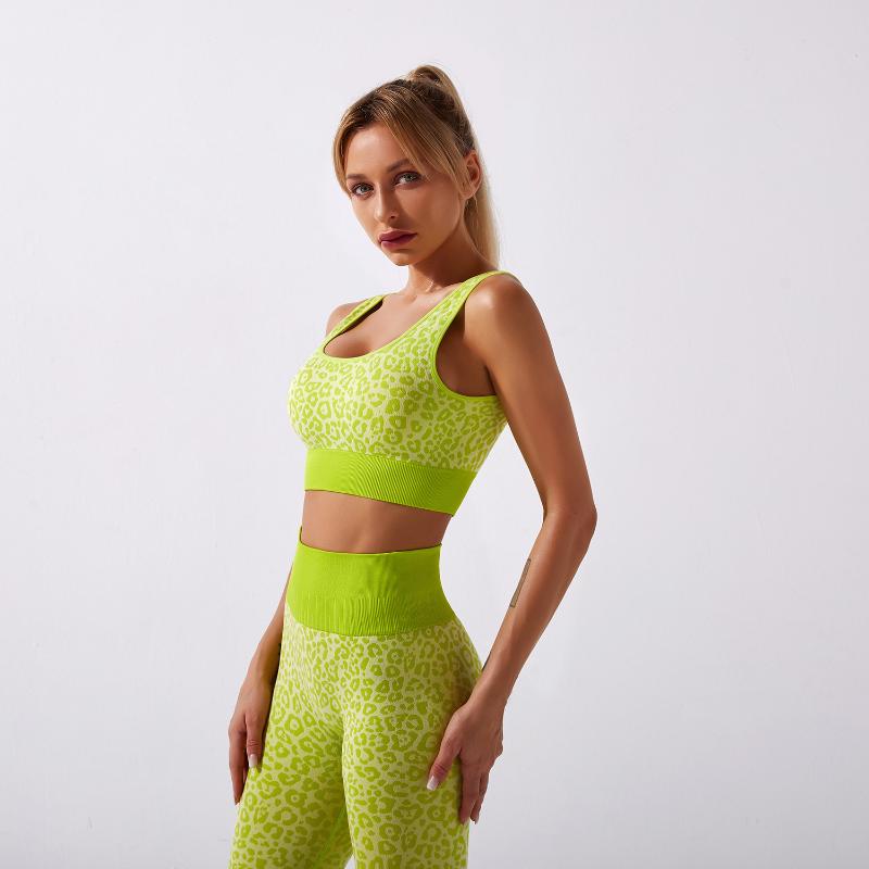 

Women Leopard Fitness Sets High Waist Seamless Push-up Sports Leggings Jogging Outfits Workout Sportswear Sport Yoga Set, Red