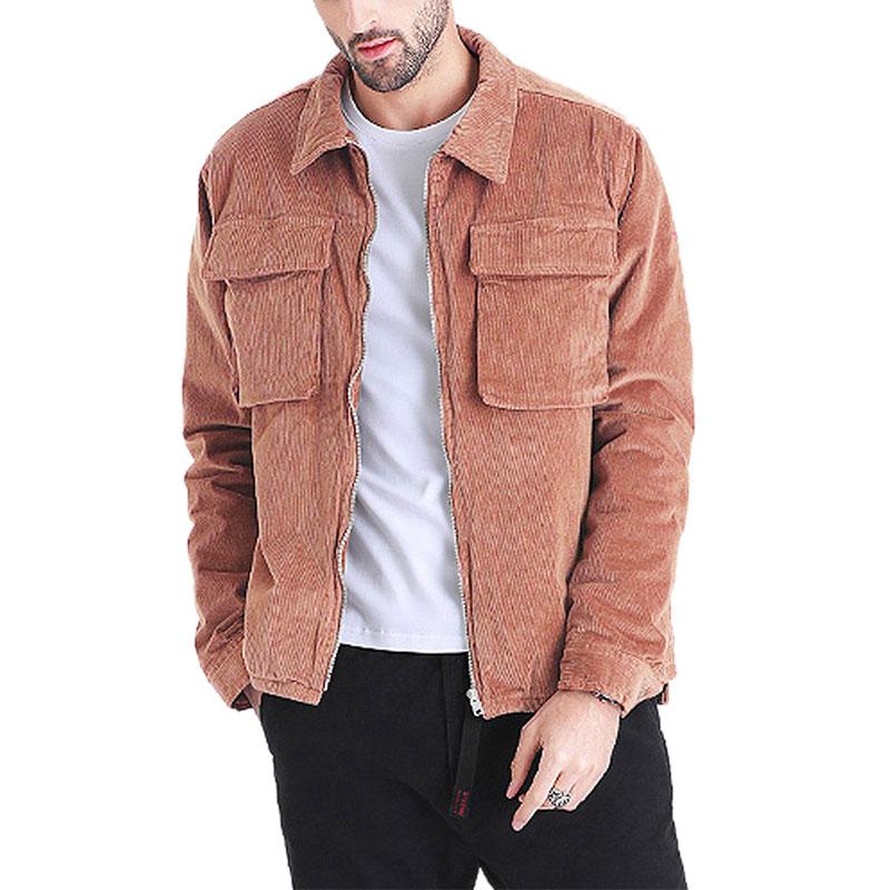 

Cofekate Mens Corduroy Jacket All Match Korean Style Single Breasted Pocket Leisure Male Soft Trendy Outerwear Men Clothing 2021, Green