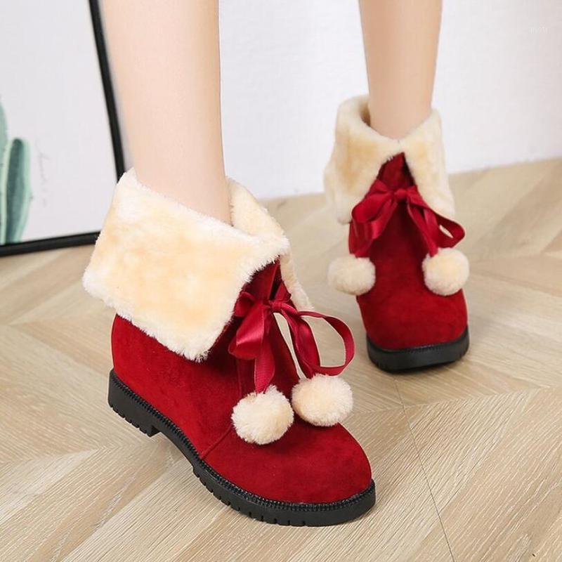

Women Platform Shoes Winter Snow Boots Fashion Slip-on Warm Short Plush Classics Booties Woman Casual Flats Non-slip Lovely Boot1, K363-1