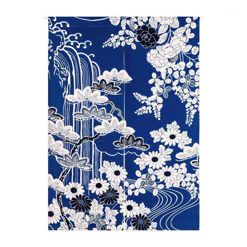

Japanese Style Mountain Flower Curtain Thickened Cotton Half Curtain Coffee Short for Window Kitchen Cabinet Door xy-821, 85x90cm
