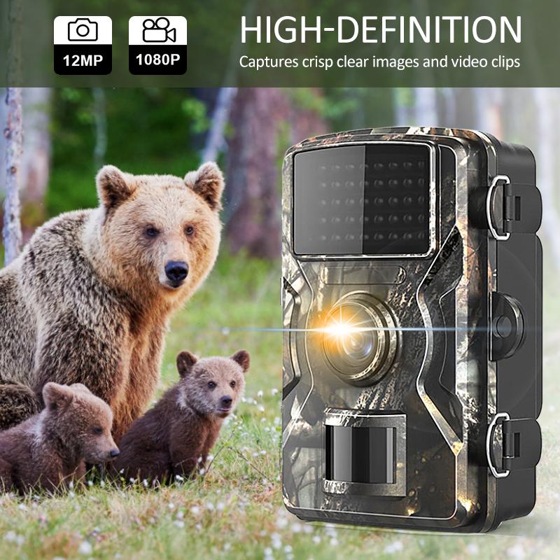 

12MP 1080P Wildlife Hunting Trail Camera Motion Activated Camera IP66 Waterproof Infrared Night Vision Hunting Scouting