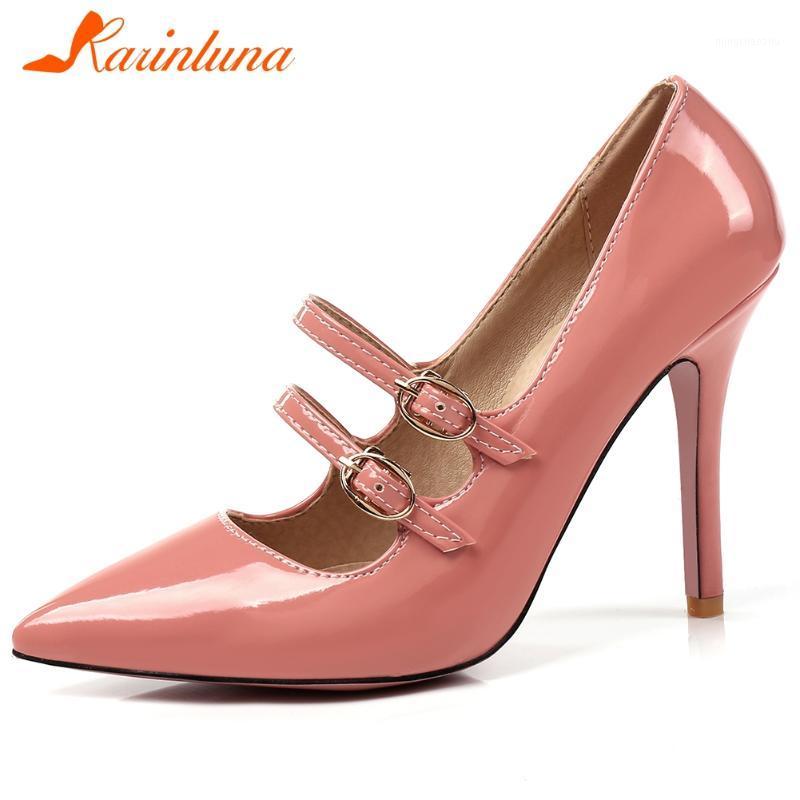 

KARIN Ladies Fashion Patent Pu Pumps Elegant Shallow Mary Janes Pumps Women Sexy High Heels Pointed Toe Shoes Woman1, Pink