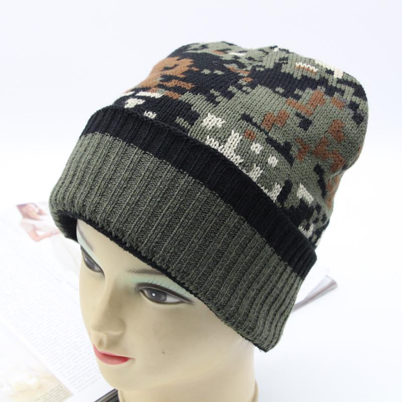 

Men's winter hat 2020 camouflage fashion knitted acrylic warm beanie bonnet skullies soft slouchy fleece inside caps LL181049, Grey