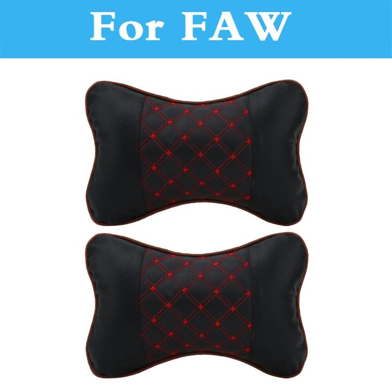 

2pcs Leather Car Headrest Neck Cushion Headrest Pillow For Faw V2 V5 Vita Besturn B50 Besturn B70 X80 Jinn Oley