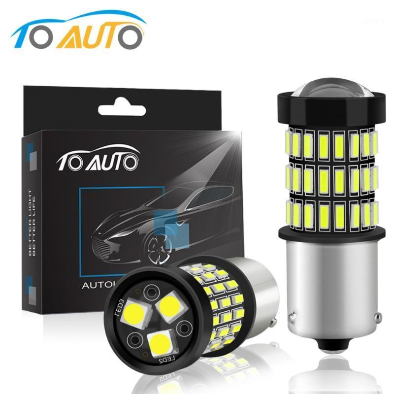 

2pcs 1156 BAU15S PY21W LED Bulbs 12V 57 SMD Car Lights Brake Stop Tail Turn Signal Lamp Auto Bulb 1400LM White Red Amber1, As pic