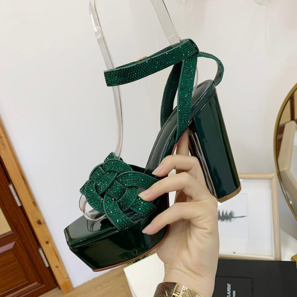 

2021 Chaussures Femmes Sexy Chunky Alto Plataforma Sapatos Vero Couro Genuno Gladiador Sandlias Cziv, As picture