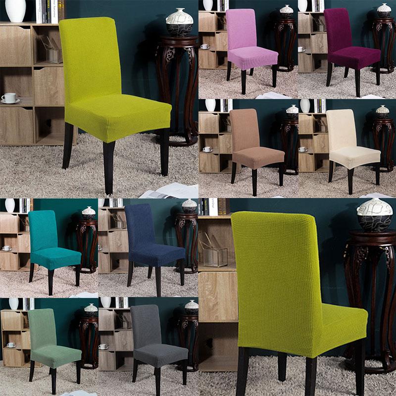 

1Pc Jacquard Plain Dining Chair Cover Spandex stetchy Chair Slipcover Case Elastic Cover for Wedding Hotel Banquet