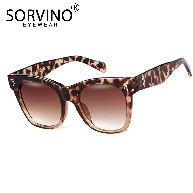 

Sunglasses SORVINO Retro Leopard Square Cat Eye Women 90s Fashion Rave Designer Cateye Sun Glasses Big Shades SP137