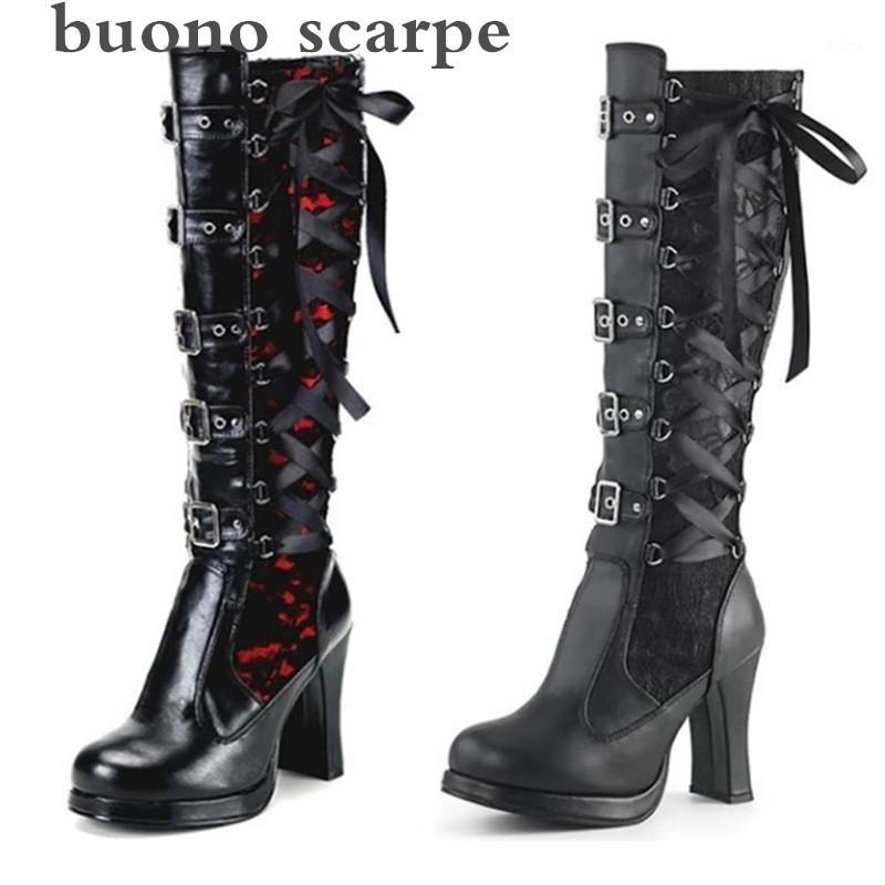 

2020 new high-heeled rivet thick with high-heeled women's boots1, Black