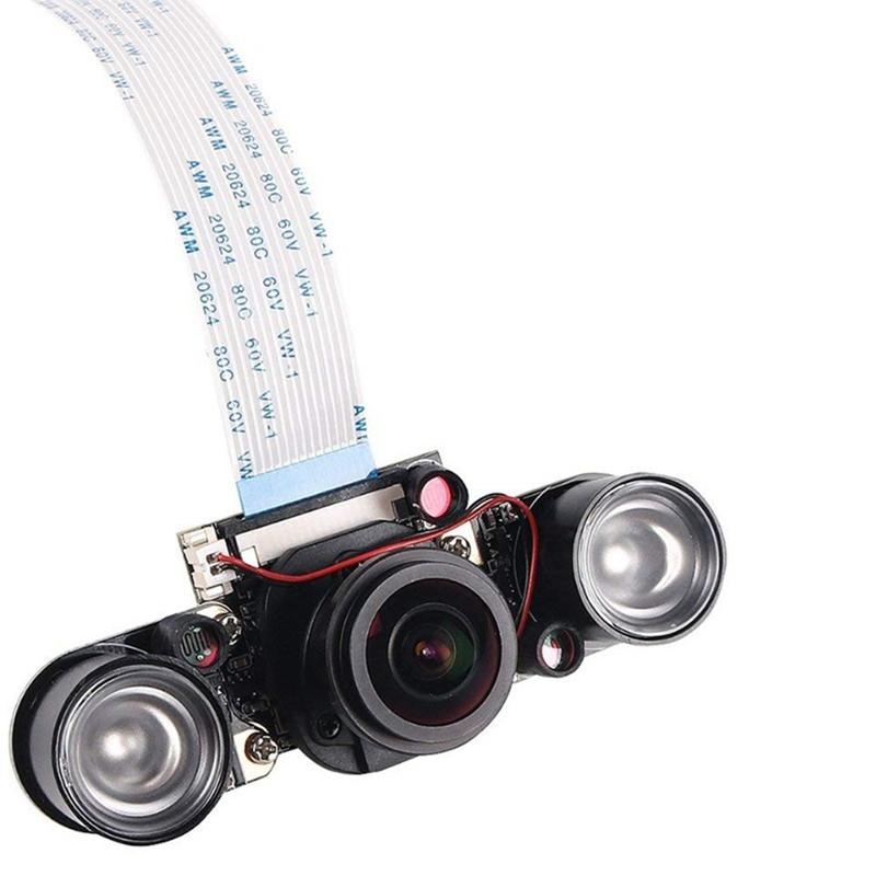 

Infrared Night 5Mp Camera Module with 175 Degree Wide Angle Fisheyes Lens +2Pcs Backlight for Raspberry Pi 2/3/B
