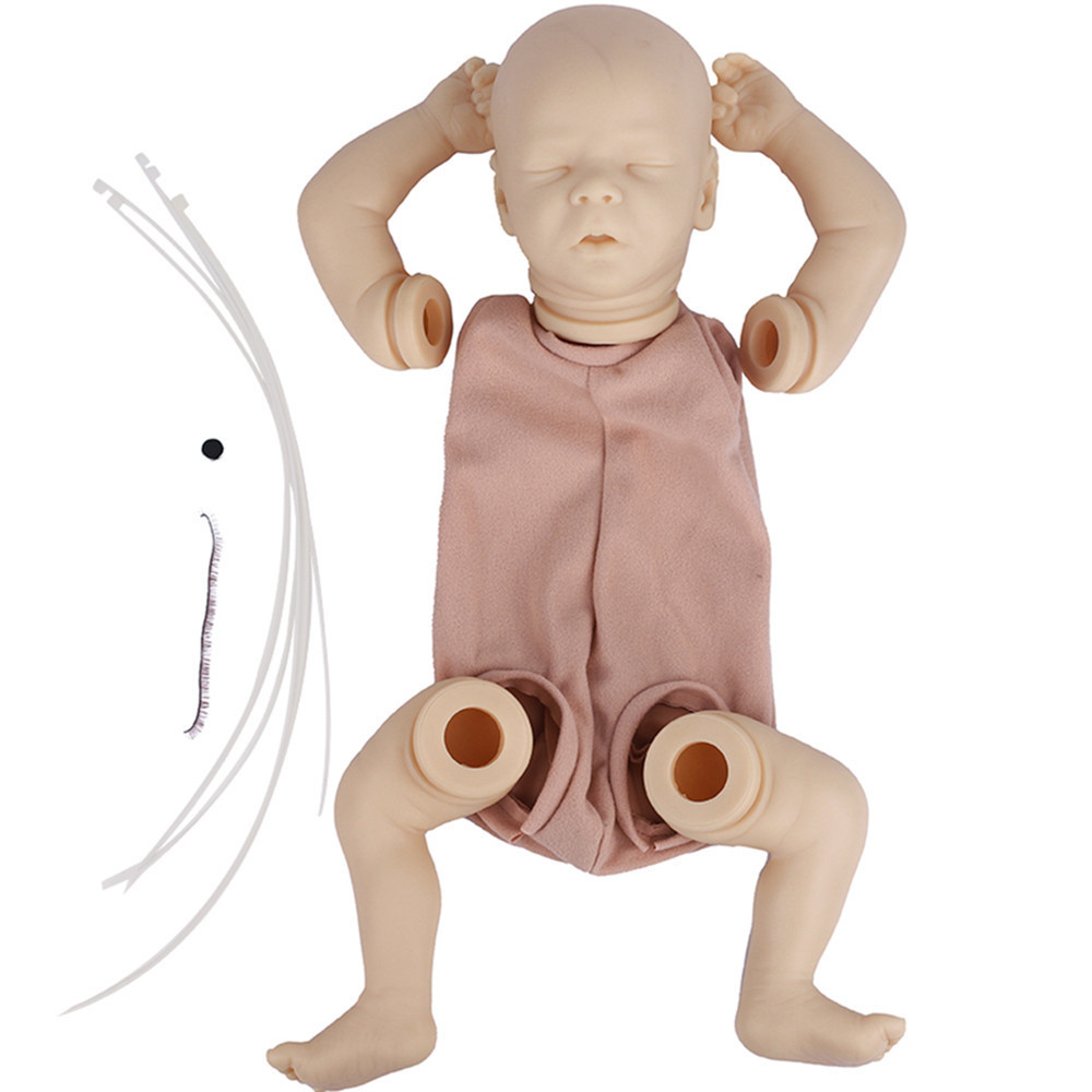 

17inch bebe Reborn Soft Hands Unpainted Unfinished Doll Parts DIY Realistic Newborn Fabric Body Doll Reborn Baby Doll Kits Toy 201203