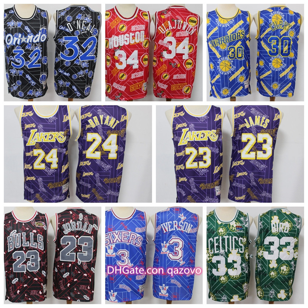 

NBA Houston Rockets Golden State Warriors Swingman Tear Tear Edition Limited Retro Jersey, Black