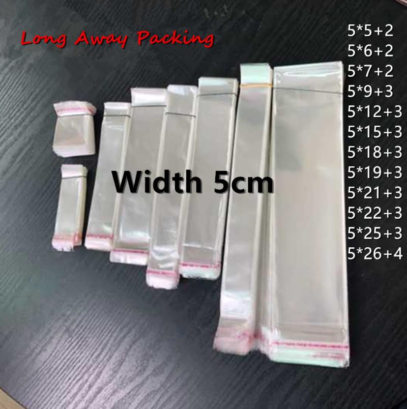 

Width 5cm Clear Plastic Self Adhesive Bag Self Sealing Small Bags For Pen Jewelry Candy Packing Resealable Gift Cookie Packaging