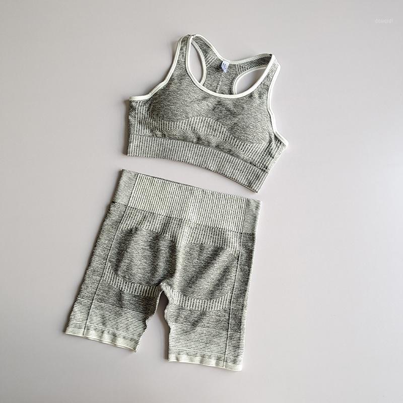 

New Seamless Yoga Set 2PCS Workout Clothes Women Sports Bra Tops+Fitness Shorts Sports Wear Gym Clothing Athletic Yoga Sport Set1, Orange set