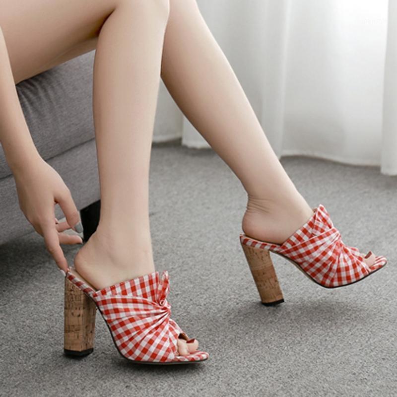 

Women's High Heels Summer Casual Rural Style Subnet Cloth Fashion Thick With Sandals Female Casual Peep Toe Shoes Zapatos Mujer1, Red
