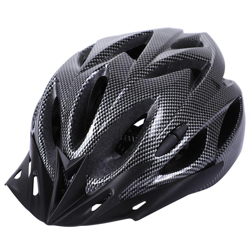 

Carbon Bicycle Helmet Bike MTB Cycling Adult Adjustable Unisex Safety Helmet, Black