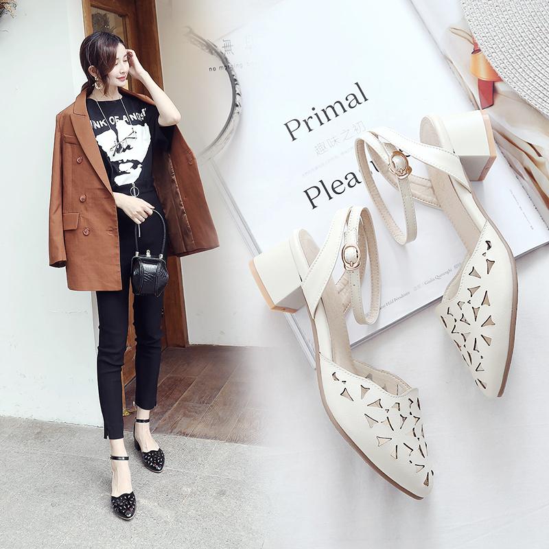

2021 Fashion Sandals Women Sexy Thin High Heels Buckle Pointed Toe Party Shoes Female Plus Size 34-43