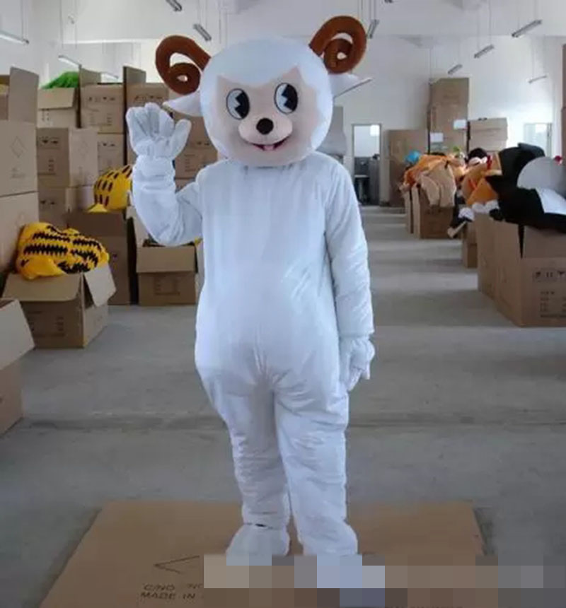 Performance White sheep Mascot Costume Halloween Christmas Fancy Party Animal Cartoon Character Outfit Suit Adults Women Men Dress Carnival Unise-image-747414545