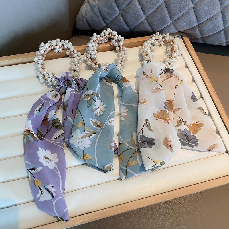 

Hair Clips & Barrettes Korean Flower Printed Ribbon Headbands Accessories Spring Summer Beach Holiday Jewelry Wholesale