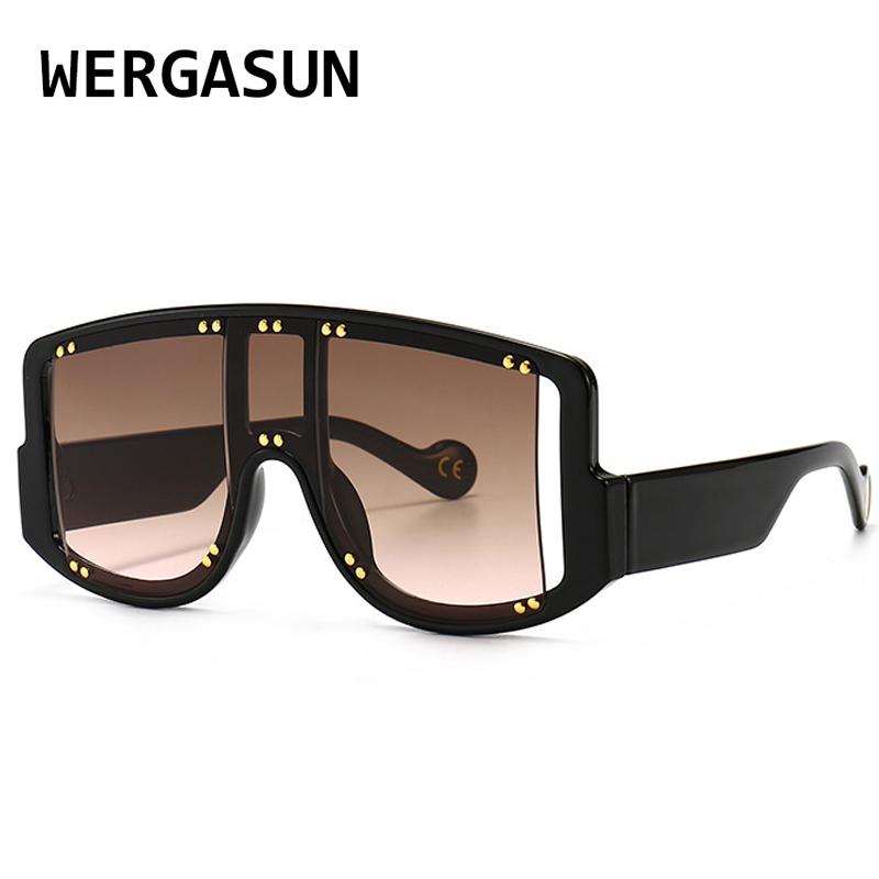 

Sunglasses WERGASUN Square Brand Designer Fashion Goggles Retro Punk Sun Glasses Shades For Women UV400