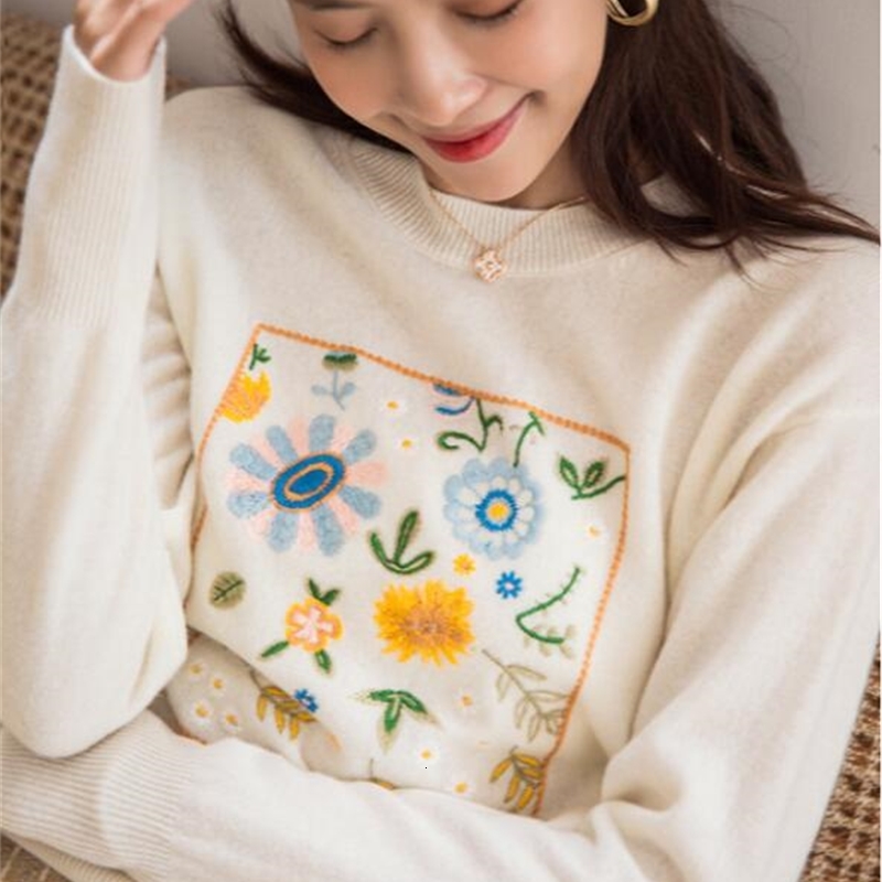 

Ladies Sweaters Women Jumper 2021 Basic Female Fall Jumpers Soft Sweater Fine Top Fit P1851 Mesh Size Kepc, White