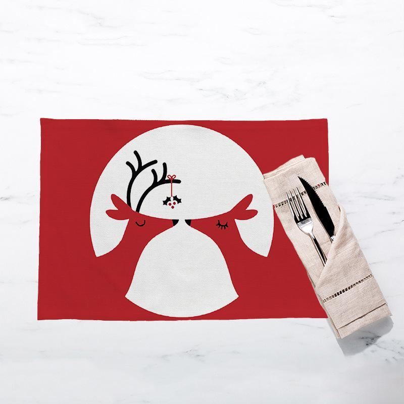 

Eco-friendly Christmas table mat kitchen hotel decoration accessories dining mat 1 piece 44*28cm H101