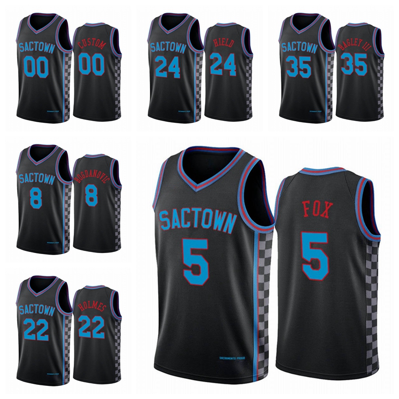 

Sacramento Kings Men Buddy Hield DeAaron Fox 2020/21 Swingman City Basketball Jersey Black Icon Edition