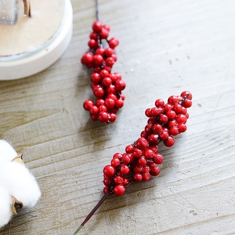 

2021 Berries Tree Christmas Decoration String Bundle Garland Berry Red Wreath DIY Supplies Artificial Flowers Fruit New Year Wedding new
