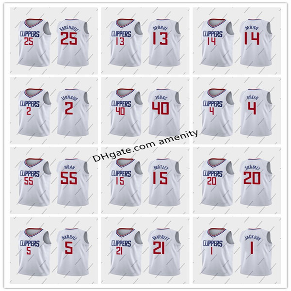 

men Clippers LA Leonard 13 George 5 Harrell 21 Beverley Basketball jerseys white Kawhi Paul Montrezl Patrick association jersey, Black